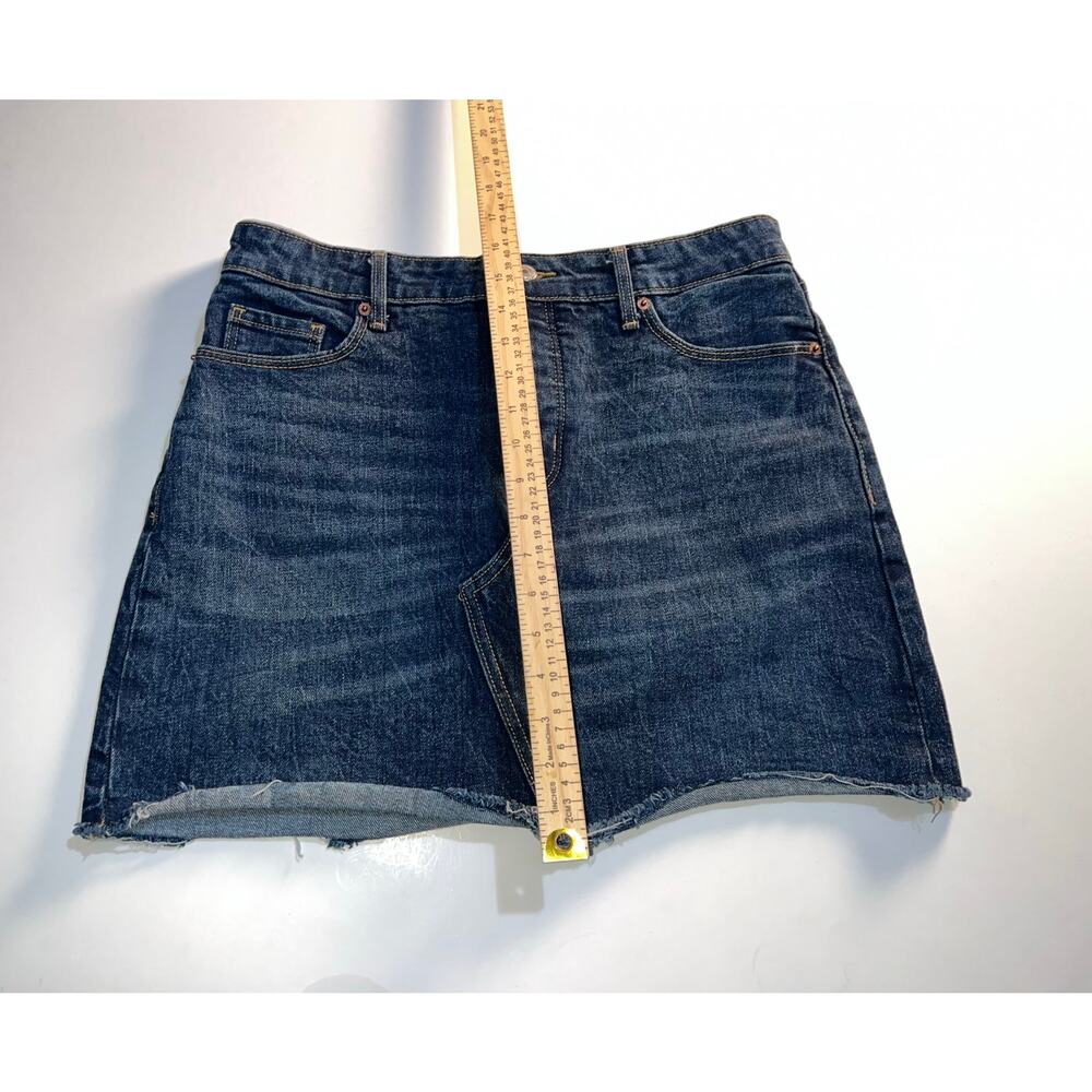 Old navy women’s high rise secret smooth pockets button zipper jeans skirt - Picture 5 of 8